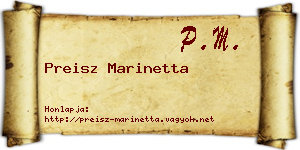 Preisz Marinetta névjegykártya